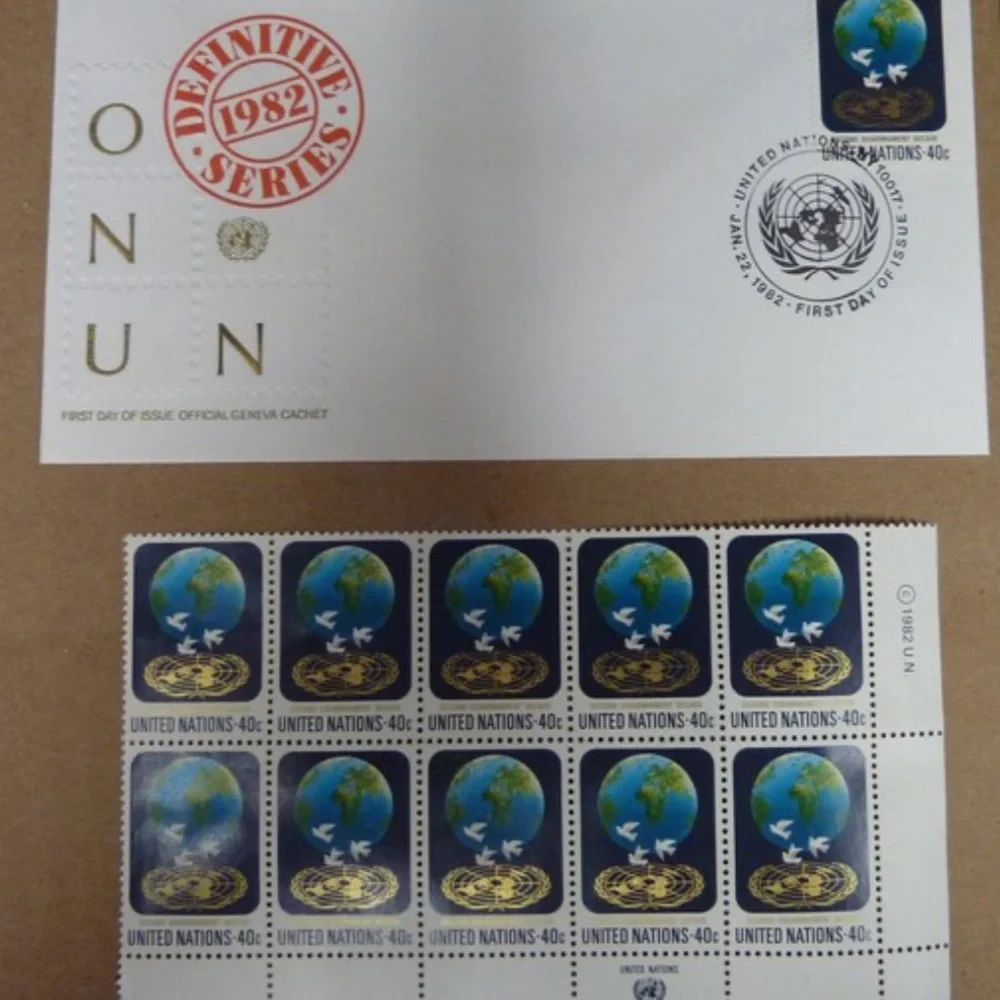 60 Stamps 1982 First Day of Issue United Nations Geneva Cachet Definitive Series